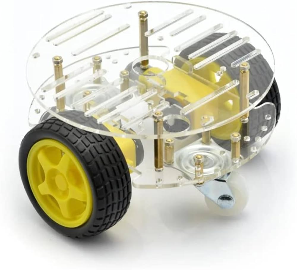 DIY 2WD Mini Round Robot Car Chassis