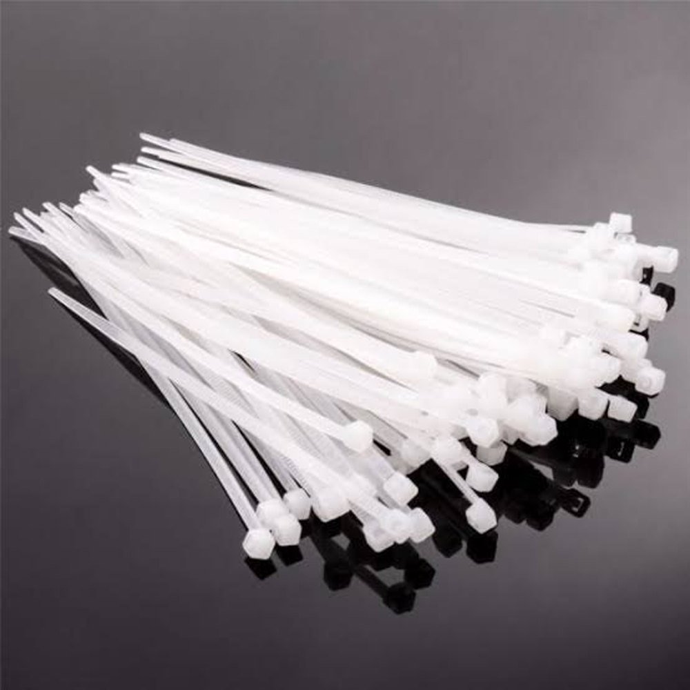 Nylon Flexible White 100pcs Straps 100 mm X 2.5 mm Zip Tie