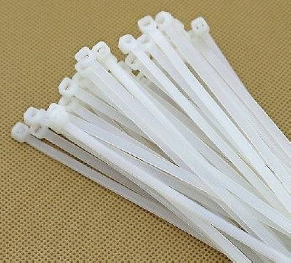 Nylon Flexible White 100pcs Straps 300 mm X 3.6 mm Zip Tie