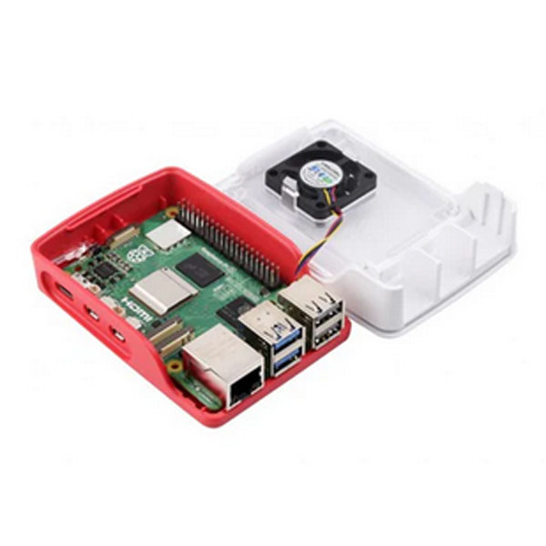 Official Raspberry Pi 5 Official Enclosure Case with Cooling Fan – White & Red