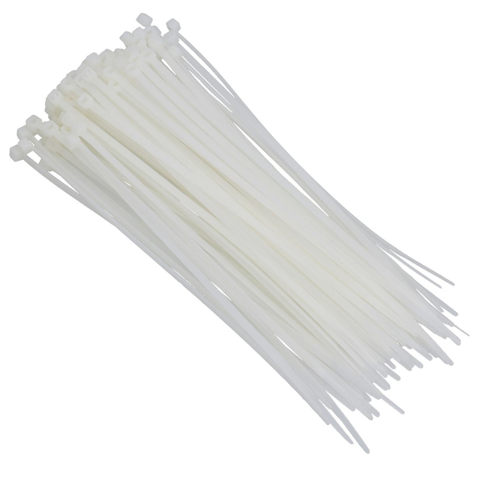 Nylon Cable Zip Ties 200mm White 100 pcs